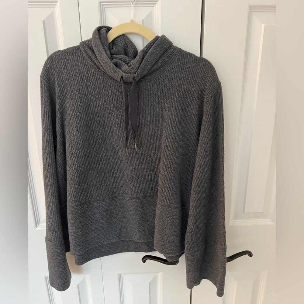 Lululemon Gray Retreat Yourself Funnel Neck Pullover Boxy Sweatshirt